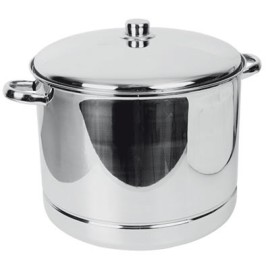 OLLA TAMALERA CON DISCO DIFUSOR ACERO INOX.