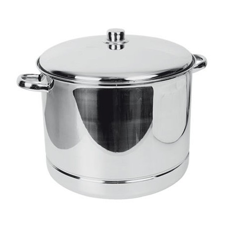 OLLA TAMALERA CON DISCO DIFUSOR ACERO INOX.