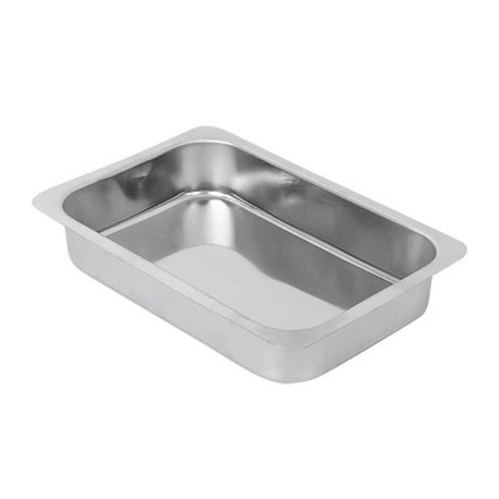 CHAROLA CUADRILONGO GRANDE ACERO INOX.
