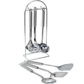 UTENCILIOS DE COCINA JGO. 7 PZAS. MANGO OVALADO(MKT700-HG) ACERO INOX.