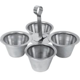 SALSERA CON 4 COPAS ACERO INOX.