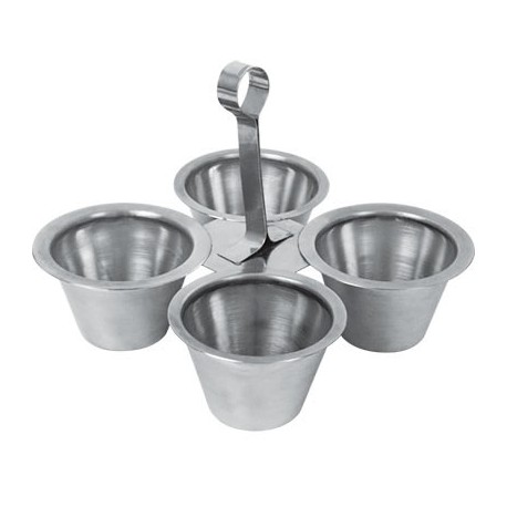 SALSERA CON 4 COPAS ACERO INOX.