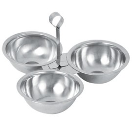 SALSERA CON 3 COPAS ACERO INOX.