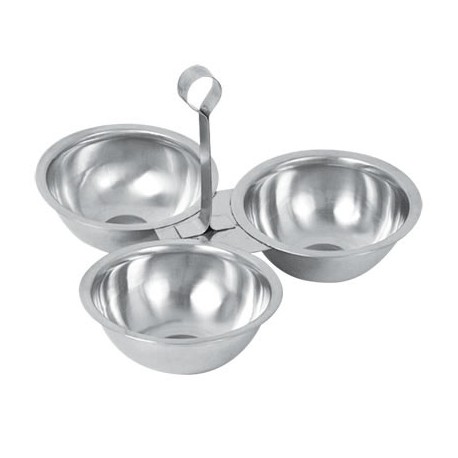 SALSERA CON 3 COPAS ACERO INOX.