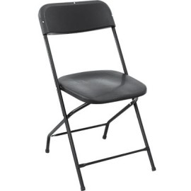 SILLA PLEGABLE PLASTICO DURO NEGRA