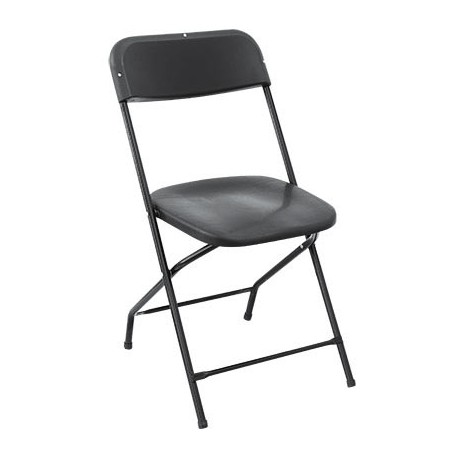 SILLA PLEGABLE PLASTICO DURO NEGRA