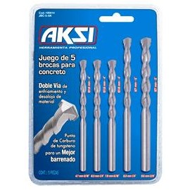 (100414) JGO. DE 5 BROCAS PARA CONCRETO *