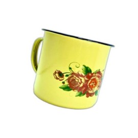 (AU-0116-10) POCILLO DE PELTRE AMARILLO 650 ML.