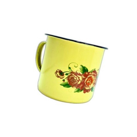 (AU-0116-10) POCILLO DE PELTRE AMARILLO 650 ML.