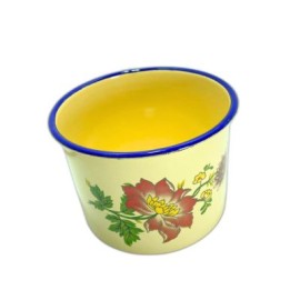 (AU-0116-14) POCILLO DE PELTRE AMARILLO 1000 ML.