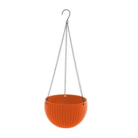 (AM-0481-1) MACETA DE PLASTICO PARA COLGAR RATAN CHICA