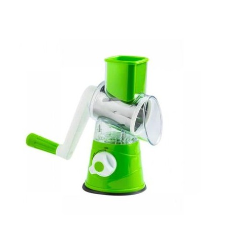 RALLADOR DE TAMBOR CHICO DE MESA CON 3 TAMBORES PARA RALLAR Y CORTAR FRUTAS Y VE